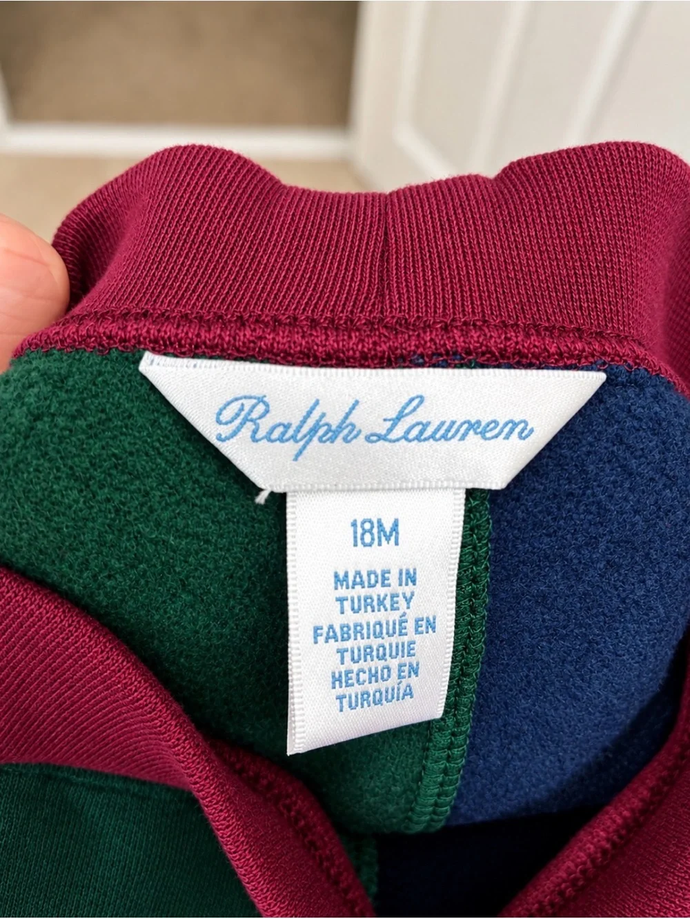 Ralph Lauren Colorblock Kids Joggers in Green, Navy & Maroon